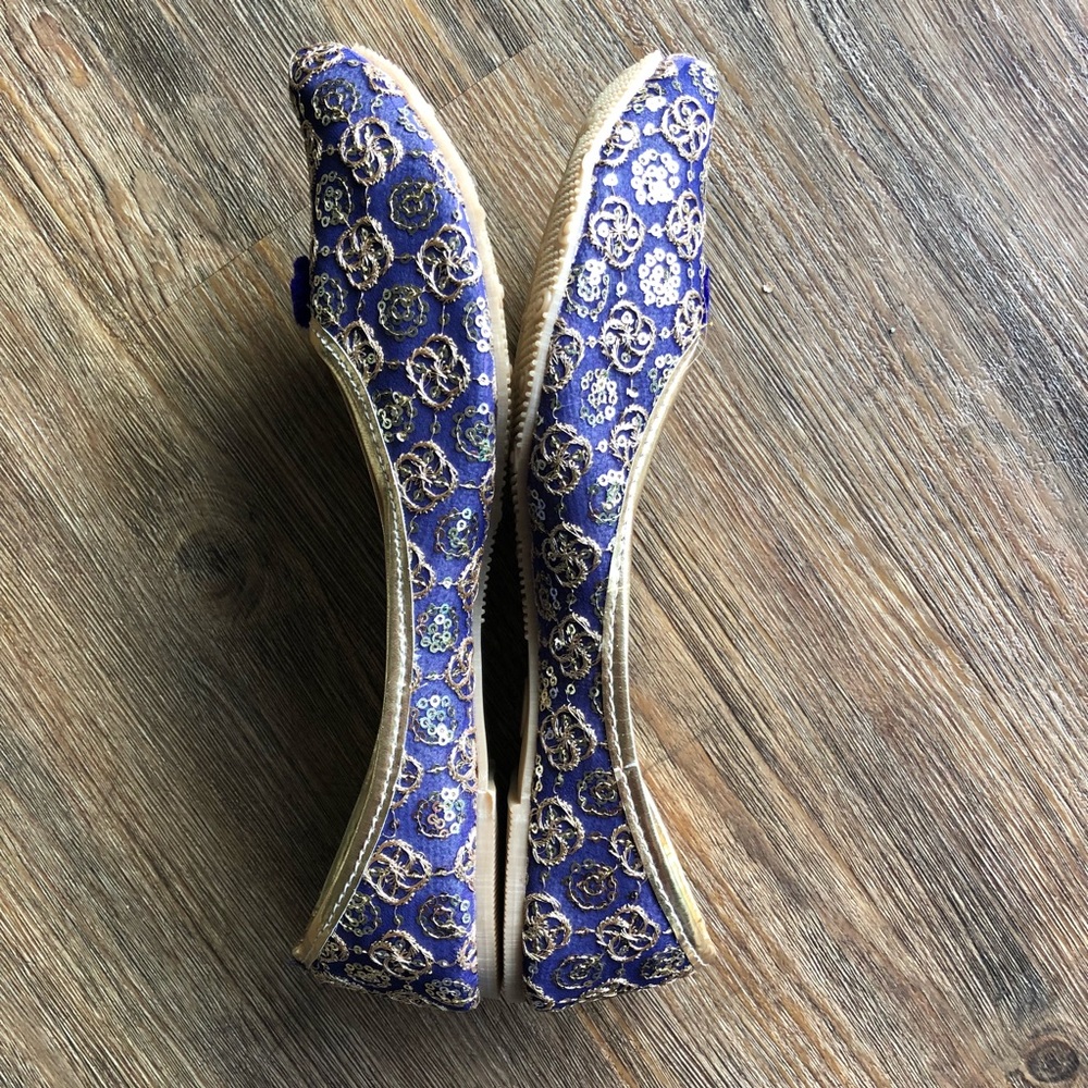 Blue Bling Indian shoes - Picture 3 of 7